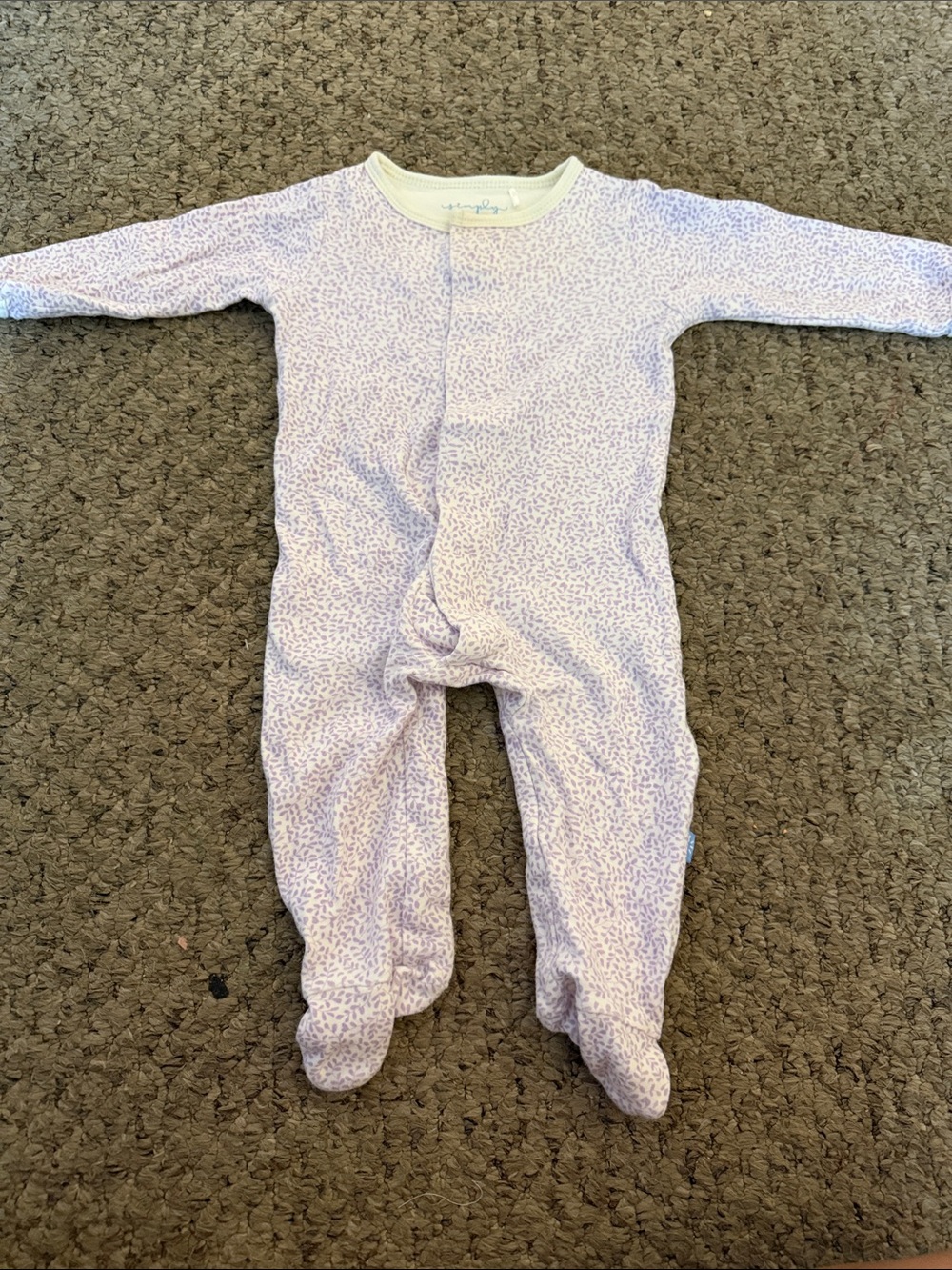 Magnetic Me - 3-6 months  Lavender Printed Baby One-Piece Footed Pajamas